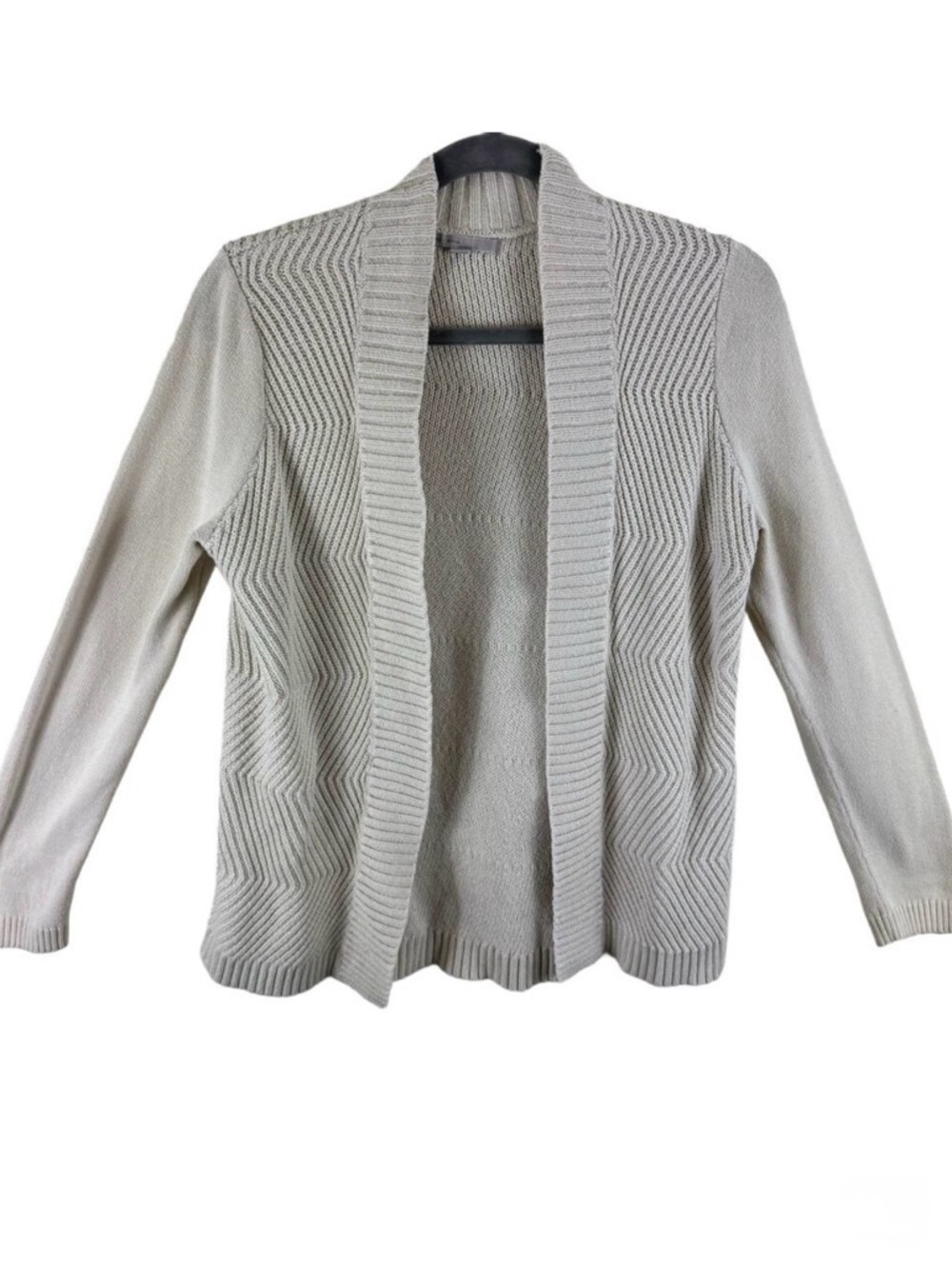 Gap Cream Long Sleeve Ribbed Knit Open Cardigan Sweater Size M‎